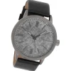 Oozoo Herren Armbanduhr Timepieces Analog Leder schwarz UOC9409A