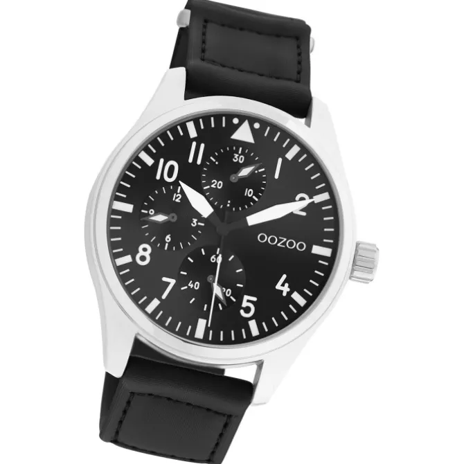 Oozoo Herren Armbanduhr Timepieces C11009 Analog Leder schwarz UOC11009