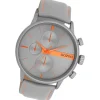 Oozoo Herren Armbanduhr Timepieces Analog Leder grau UOC11225