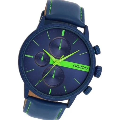 Oozoo Herren Armbanduhr Timepieces Analog Leder blau UOC11228