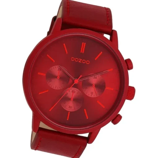 Oozoo Herren Armbanduhr Timepieces Analog Leder rot UOC11207