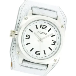 Oozoo Herren Armbanduhr Timepieces Analog Leder weiß UOC2581A