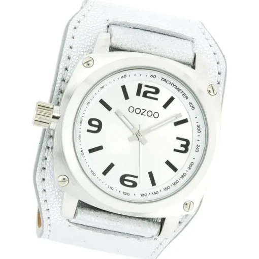 Oozoo Herren Armbanduhr Timepieces Analog Leder weiß UOC2581A