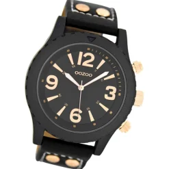 Oozoo Herren Armbanduhr Timepieces Analog Leder schwarz UOC6114A