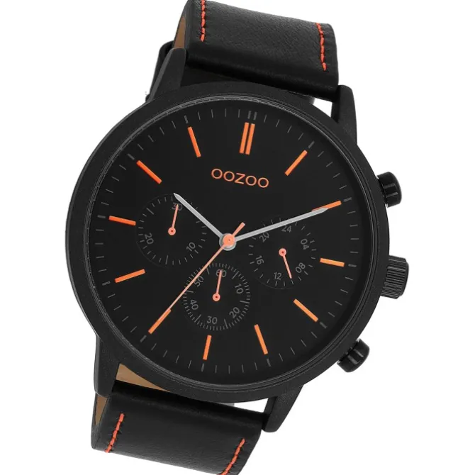 Oozoo Herren Armbanduhr Timepieces Analog Leder schwarz UOC11209