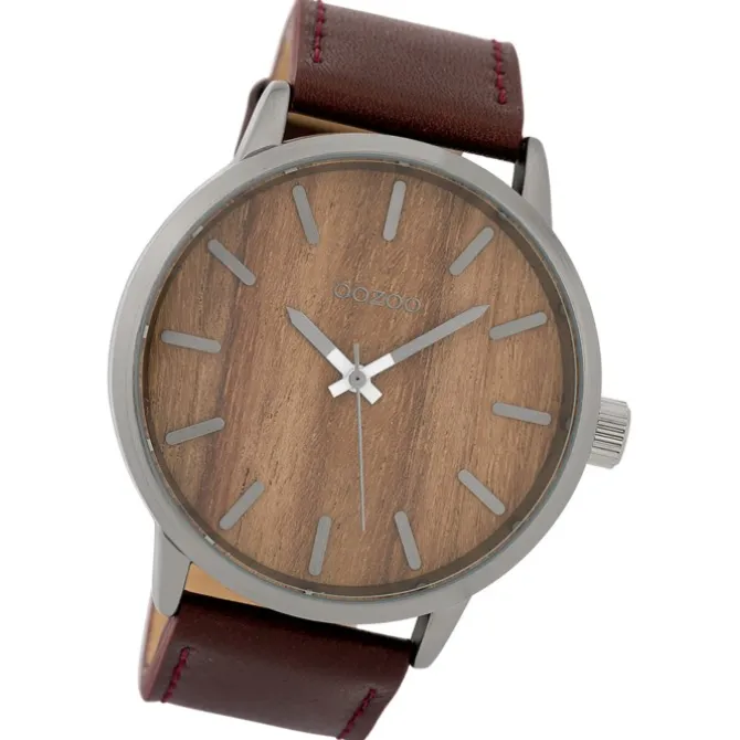 Oozoo Herren Armbanduhr Timepieces Analog Leder braun UOC9258A