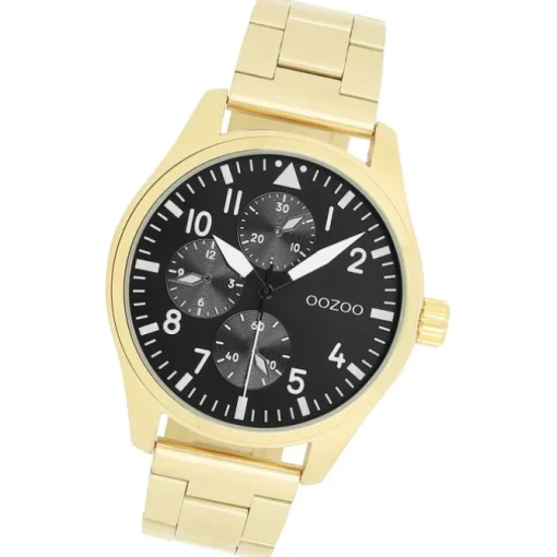 Oozoo Herren Armbanduhr Timepieces Analog Metallband gold UOC11507