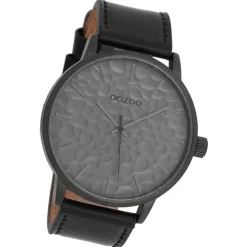 Oozoo Herren Armbanduhr Timepieces Analog Leder schwarz UOC9444A