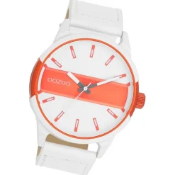 Oozoo Herren Armbanduhr Timepieces Analog Leder weiß UOC11316