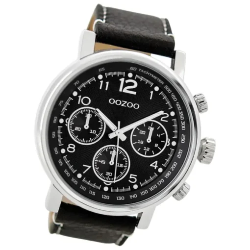 Oozoo Herren Armbanduhr Timepieces C9459A Analog Leder schwarz UOC9459A