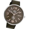 Oozoo Herren Armbanduhr Timepieces Analog Leder dunkelbraun UOC7078A