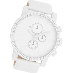 Oozoo Herren Armbanduhr Timepieces Analog Leder weiß UOC11310