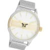 Oozoo Herren Armbanduhr Timepieces Analog Metall Mesh silber UOC11106
