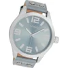 Oozoo Herren Armbanduhr Timepieces Analog Leder graublau UOC1010A