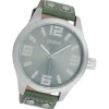 Oozoo Herren Armbanduhr Timepieces Analog Leder grüngrau UOC1011A