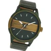 Oozoo Herren Armbanduhr Timepieces Analog Leder forest grün UOC11233