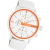 Oozoo Herren Armbanduhr Timepieces Analog Leder weiß UOC11314