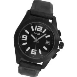 Oozoo Herren Armbanduhr Timepieces Analog Leder schwarz UOC3169A