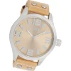 Oozoo Herren Armbanduhr Timepieces Analog Leder beige UOC1005A