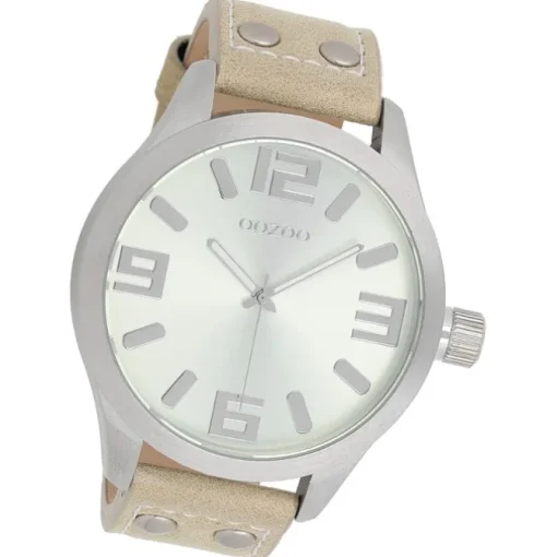 Oozoo Herren Armbanduhr Timepieces Analog Leder beige UOC1006A
