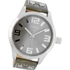 Oozoo Herren Armbanduhr Timepieces Analog Leder grau UOC1057A