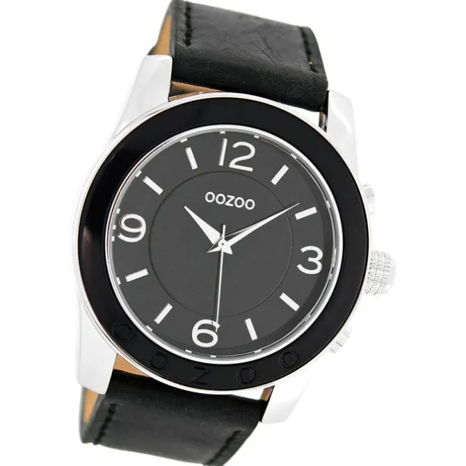 Oozoo Herren Armbanduhr Timepieces Analog Leder schwarz UOC5390A