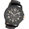 Oozoo Herren Armbanduhr Timepieces Analog Leder schwarz UOC6064A