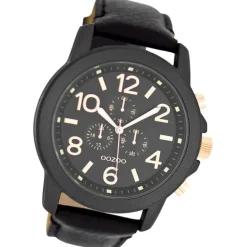 Oozoo Herren Armbanduhr Timepieces Analog Leder schwarz UOC6064A
