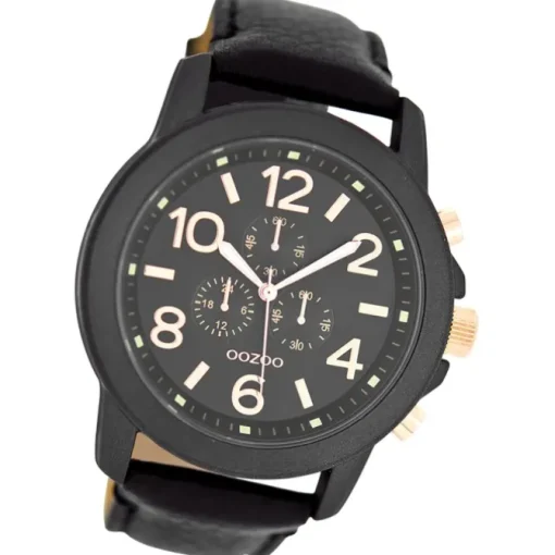 Oozoo Herren Armbanduhr Timepieces Analog Leder schwarz UOC6064A