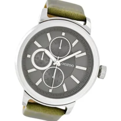 Oozoo Herren Armbanduhr Timepieces Analog Leder grün UOC6066A