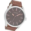 Oozoo Herren Armbanduhr Timepieces Analog Leder braun UOC7073A