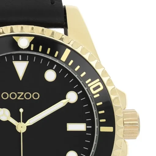 Oozoo Herren Armbanduhr Timepieces Analog Leder schwarz UOC11115