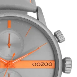 Oozoo Herren Armbanduhr Timepieces Analog Leder grau UOC11225