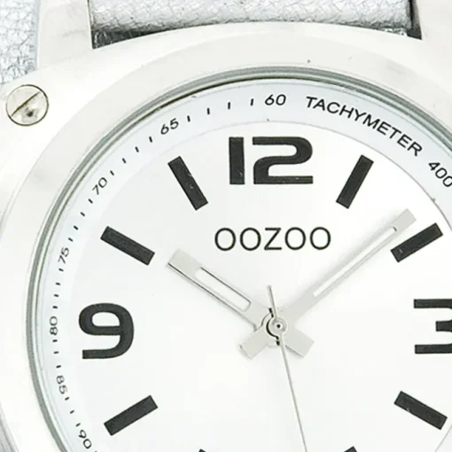 Oozoo Herren Armbanduhr Timepieces Analog Leder weiß UOC2581A