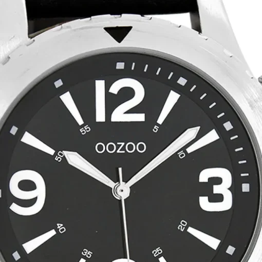 Oozoo Herren Armbanduhr Timepieces Analog Leder schwarz UOC6113A