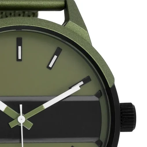 Oozoo Herren Armbanduhr Timepieces Analog Metall Mesh olive grün UOC11107