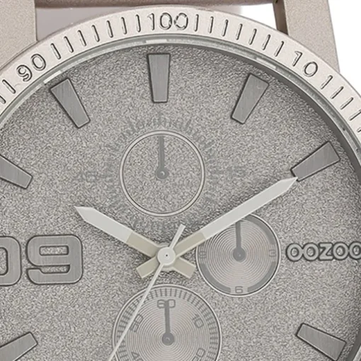 Oozoo Herren Armbanduhr Timepieces Analog Leder grau UOC11311