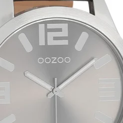 Oozoo Herren Armbanduhr Timepieces Analog Leder grau UOC1007A