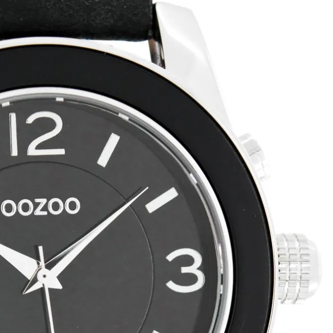 Oozoo Herren Armbanduhr Timepieces Analog Leder schwarz UOC5390A