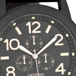 Oozoo Herren Armbanduhr Timepieces Analog Leder schwarz UOC6064A