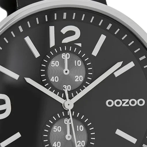Oozoo Herren Armbanduhr Timepieces Analog Leder schwarz UOC7079A