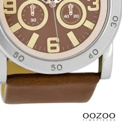 Oozoo Herren Armbanduhr Timepieces Analog Leder braun UOC8306A