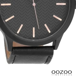 Oozoo Herren Armbanduhr Timepieces Analog Leder schwarz UOC9014A