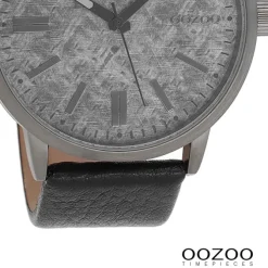 Oozoo Herren Armbanduhr Timepieces Analog Leder schwarz UOC9409A