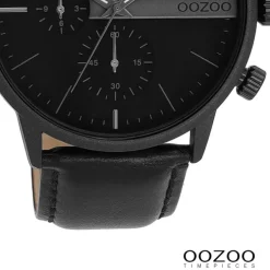 Oozoo Herren Armbanduhr Timepieces Analog Leder schwarz UOC11224