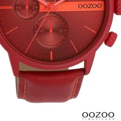 Oozoo Herren Armbanduhr Timepieces Analog Leder rot UOC11226