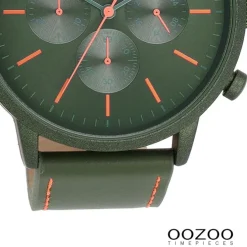 Oozoo Herren Armbanduhr Timepieces Analog Leder grün UOC11206