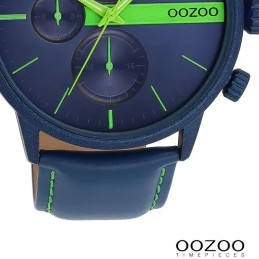 Oozoo Herren Armbanduhr Timepieces Analog Leder blau UOC11228