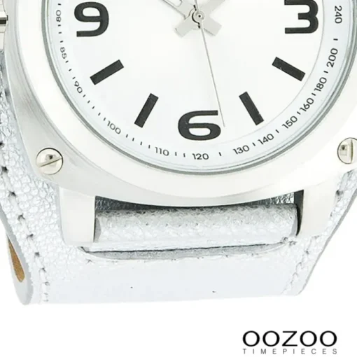 Oozoo Herren Armbanduhr Timepieces Analog Leder weiß UOC2581A