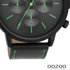 Oozoo Herren Armbanduhr Timepieces Analog Leder schwarz UOC11208